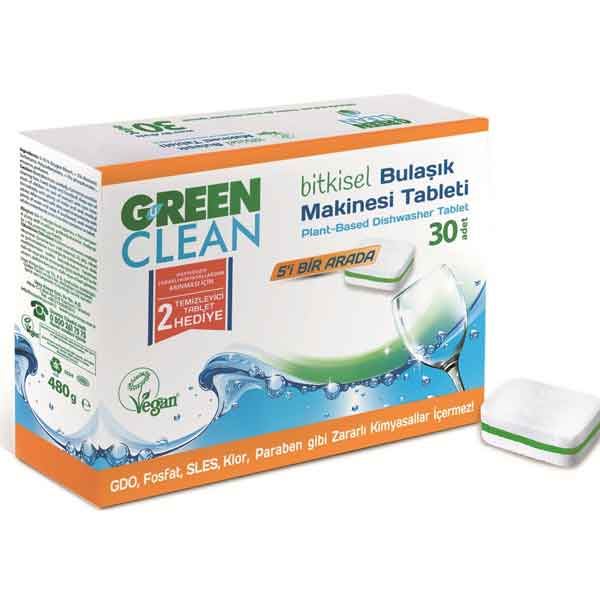 U Green Clean 30'lu Bitkisel Bulaşık Makinesi Tableti 1